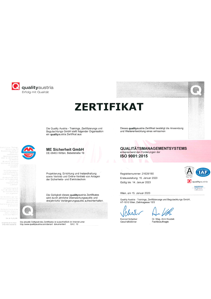 qualityaustria QMS-Zertifikat